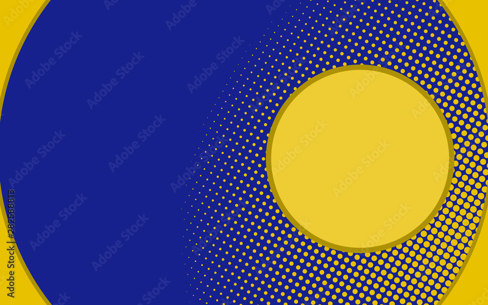 Poster abstract background with contrast color blue and yellow composition. overlaping layer concept. moder