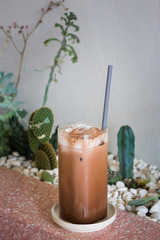 Iced coffee in coffee shop