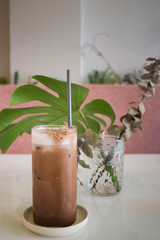 Iced coffee in coffee shop