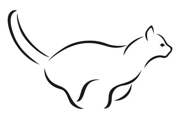 Cat run line design suitable for logos, icons, print, and others