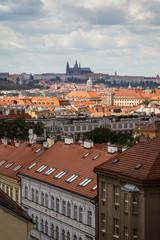 Fototapeta premium View of the Prague (Hradcany) Castle, St. Nicholas Church and downtown in Prague, Czech Republic, on a sunny day in the summer.
