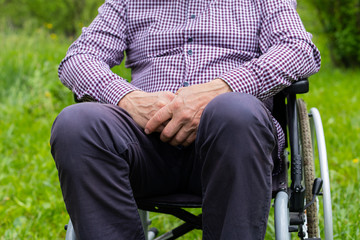 Obraz premium Senior men in wheelchair