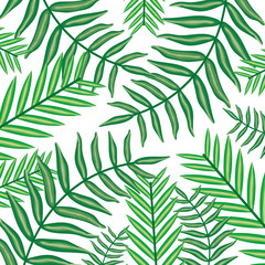 set of tropical leafs plants pattern background