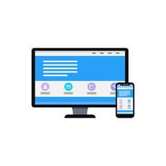 flat design of responsive web devices