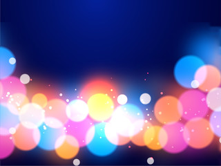 Shiny multi color lighting effect abstract bokeh background. © Abdul Qaiyoom