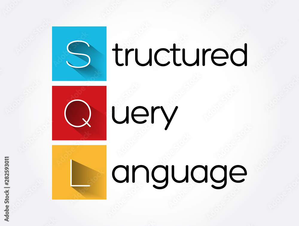 Poster sql - structured query language acronym, technology concept background