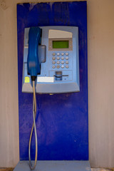 old telephone box and old public phone