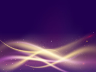 Fototapeta na wymiar Shiny purple lighting motion wavy abstract background.