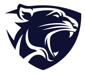 Panther head shield blue icon