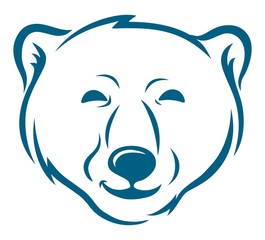 polar bear head smiles 
