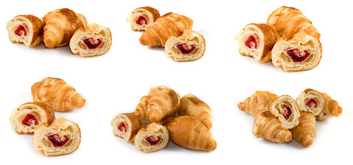 isolated image of delicious croissant for tea for breakfast