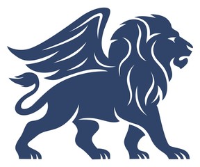 Winged lion icon symbol vector