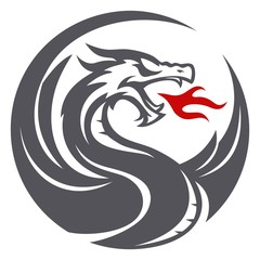 Dragon fire circle icon