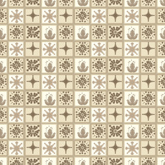 Vector ceramic tile pattern, abstract mosaic, seamless ornament