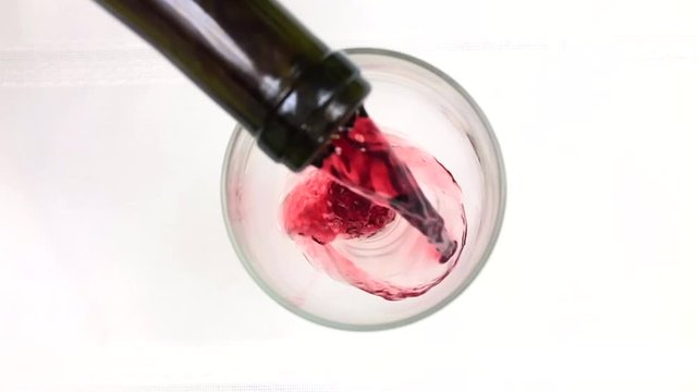 Pouring a Glass of Red Wine in Slow Motion