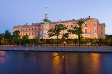 The old Engineering (Mikhailovsky) castle on a white night. Saint-Petersburg, Russia