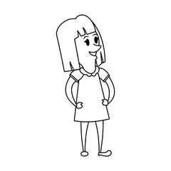 girl young kid infancy cartoon in black and white