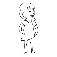 girl young kid infancy cartoon in black and white