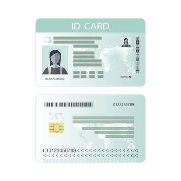 Personal identification card. ID card, identification card, identity verification, person data. Vector illustration.