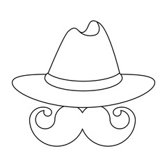 hat cap clothing fashion cartoon in black and white