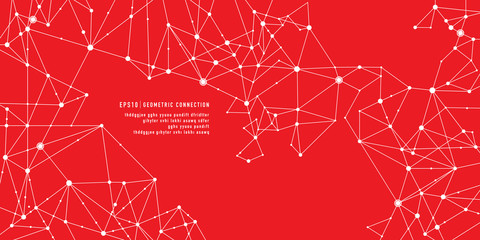 red Geometric connection background