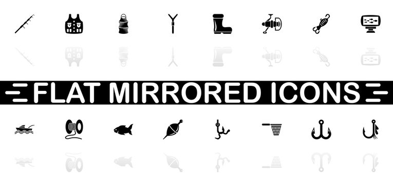 Fishing - Flat Vector Icons