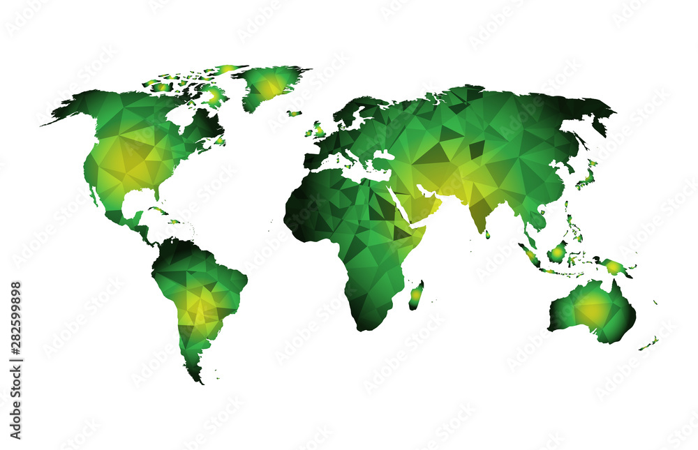 Canvas Prints world map triangle geometric shapes