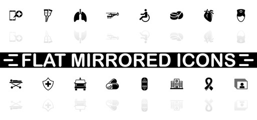 Medical Transportation - Flat Vector Icons