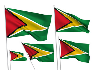 Vector flags of Guyana