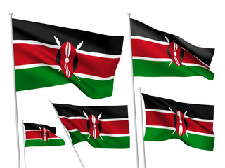 Vector flags of Kenya