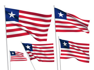 Vector flags of Liberia