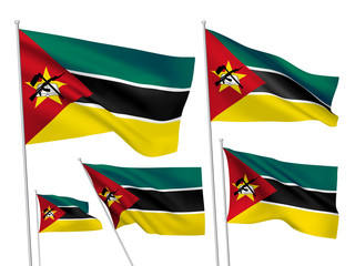 Vector flags of Mozambique