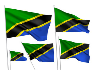 Vector flags of Tanzania