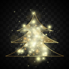 Christmas lights isolated on transparent background. Vector illustration. Light tree.