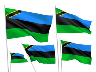 Vector flags of Zanzibar