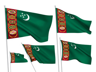 Vector flags of Turkmenistan