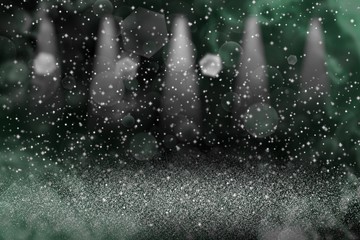 teal, sea-green beautiful sparkling glitter lights defocused stage spotlights bokeh abstract background with sparks fly, festive mockup texture with blank space for your content