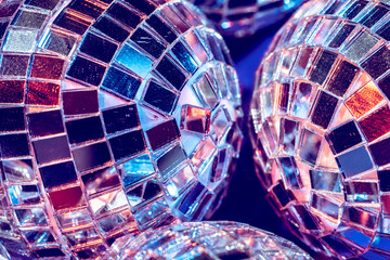 Party lights disco ball close up. Disco concept
