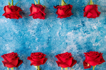 A red rose on arylic paint background