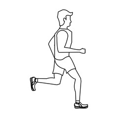 Fototapeta na wymiar fitness sport lifestyle workout cartoon in black and white