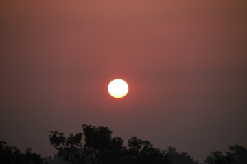 sunset in mountains