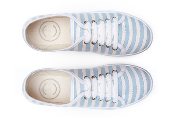 Boots isolated on white background. Top view.