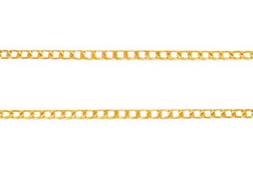 Gold chain isolated on white with clippng path