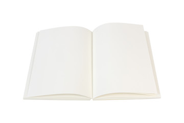 Blank open book isolated on white background with clipping path