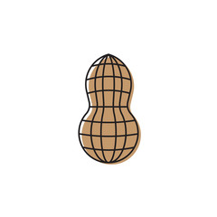 Peanut shell vector icon isolated on white background
