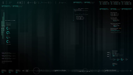 Advance motion graphic futuristic user interface head up display screen with Holographic electromagnetic engine with gravitational fields energy particles wave and digital data telemetry information