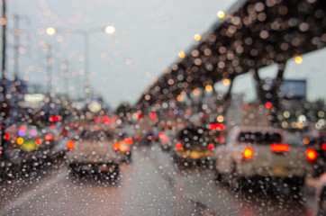 blur car rain