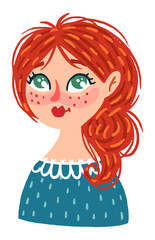 Vector illustration with cute girl