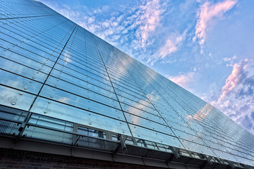 Modern building facade with glass