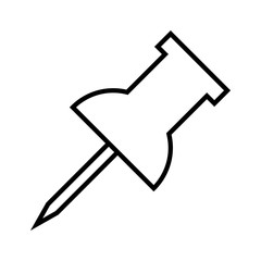 Push pin line icon, logo isolated on white background